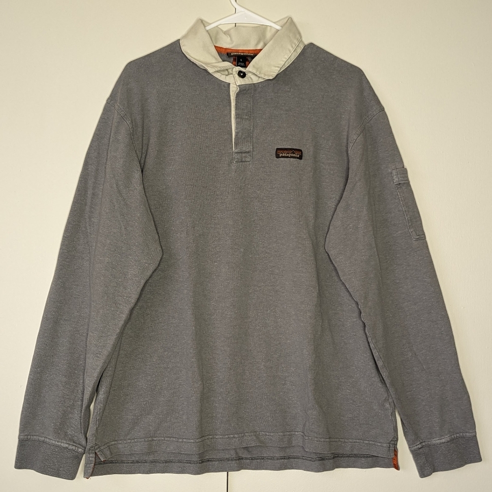 Patagonia Men's Rugby Shirt Grey Size Large